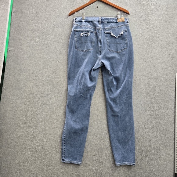 American Eagle Women Jeans 12 Blue Denim Hi Rise Jeggings Distressed 28" Inseam - Picture 12 of 13